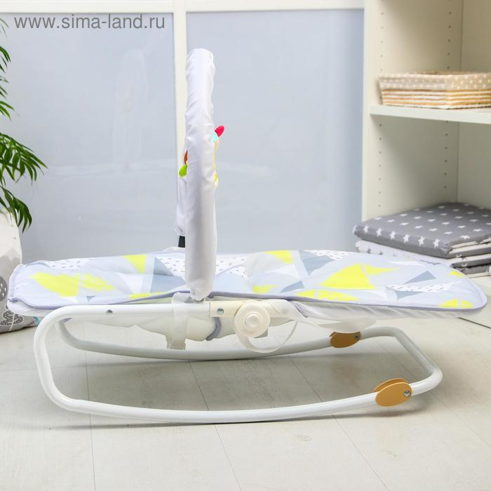 Шезлонг - качалка для новорождённых &laquo;Геометрия&raquo;, игровая дуга, игрушки МИКС