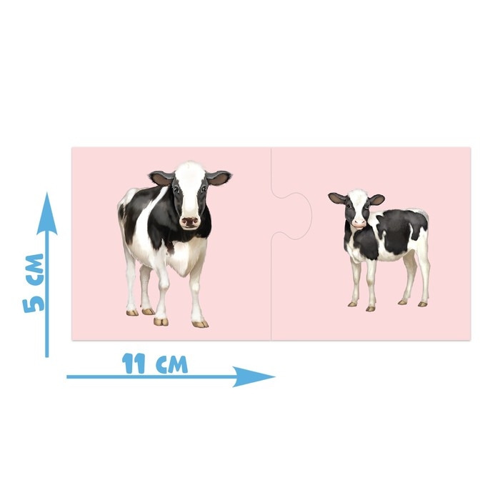Парные пазлы &laquo;Мамы и малыши&raquo;, 12 пазлов, 24 детали