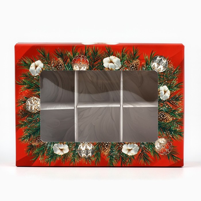 Коробка складная под 6 конфет &laquo;Снежная сказка&raquo;, 13.5 х 9.8 х 3.8 см