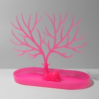 Подставка для украшений &laquo;Олень&raquo;, 25&times;15&times;22 см, прямоугольное основание, цвет розовый