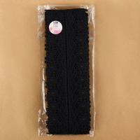 Кружево гипюровое, 80 мм &times; 6,8 &plusmn; 0,5 м, цвет чёрный