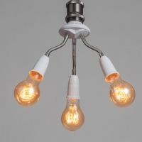 Светильник "Синди трио" Е27/(3хЕ27) 15Вт белый 8х8х22см BayerLux Светильник "Синди трио" Е27/(3хЕ27) 15Вт белый 8х8х22см BayerLux