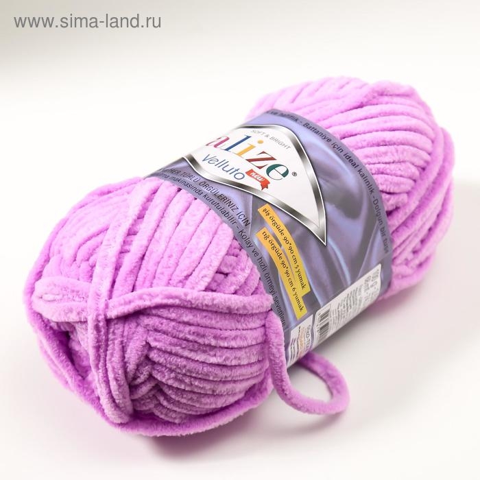 Пряжа Пряжа "Velluto" 100% микрополиэстер 68м/100гр (378 орхидея)