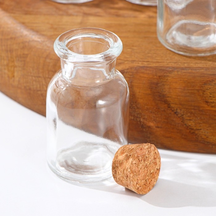 Набор баночек стеклянных для специй с пробковой крышкой Доляна &laquo;Парфе&raquo;, 40 мл, 4&times;6,6 см, 12 шт