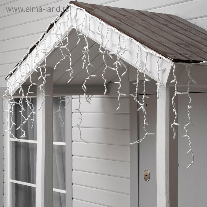 Гирлянда Гирлянда "Бахрома" 3 х 0.6 м , IP65, УМС, белая нить каучук, 108 LED, свечение мульти, 220 В