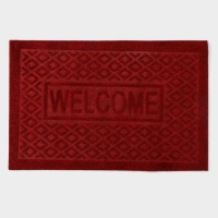 Коврик придверный Доляна Welcome, ромбы, влаговпитывающий, без окантовки, 38&times;58 см, цвет МИКС