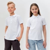 Футболка детская поло MINAKU: Basic line цвет белый, рост 104 Футболка детская поло MINAKU: Basic line цвет белый, рост 104