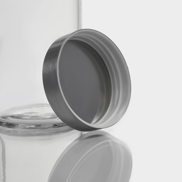 Банка стеклянная для хранения сыпучих продуктов Доляна &laquo;Премиум&raquo;, 550 мл, 15&times;8 см, с металлической крышкой