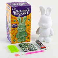 Алмазная мозаика на фигурке с полным заполнением &laquo;Зайка&raquo;, зеленый