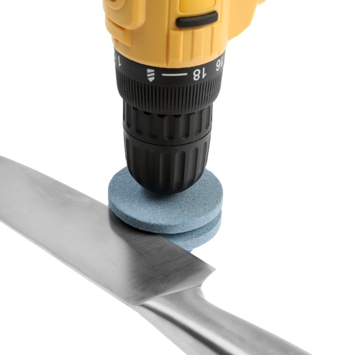 Насадка на шуруповерт ТУНДРА, для заточки ножей и ножниц, шестигранный хвостовик, d=55 мм Насадка на шуруповерт ТУНДРА, для заточки ножей и ножниц, шестигранный хвостовик, d=55 мм