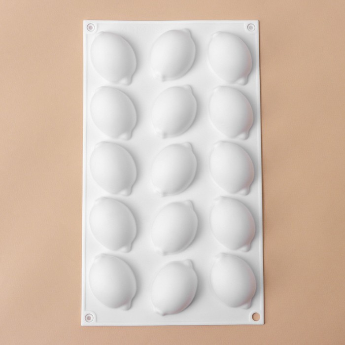 Форма для муссовых десертов и выпечки KONFINETTA &laquo;Лимоны&raquo;, силикон, 29&times;17&times;3 см, 15 ячеек (5,5&times;4 см), цвет белый