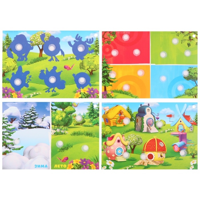 Игра развивающая на липучках Игра развивающая на липучках "Изучаем окружающий мир", Смешарики