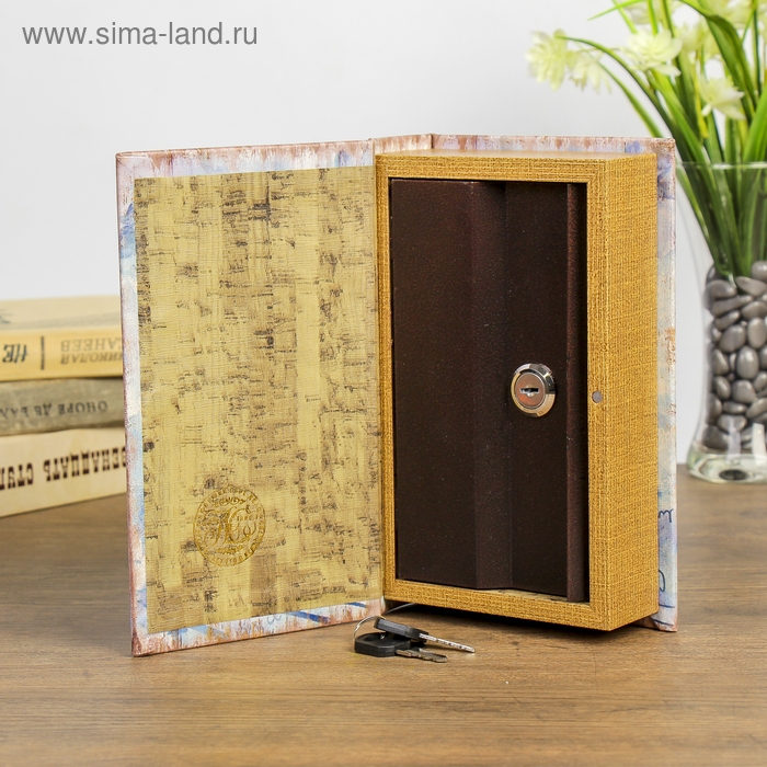 Сейф-книга дерево "Эйфелева башня в нежно-голубых тонах" кожзам 21х13х5 см