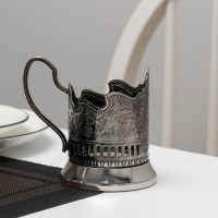 Подстаканник &laquo;Космос&raquo;, d=72мм, никелированный, с чернением