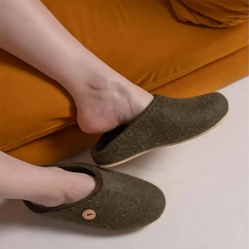 Домашние валенки Step, зеленые (олива), размер 35