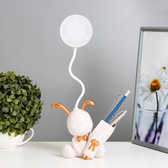 Настольная лампа с точилкой Настольная лампа с точилкой "Зайчик" LED 2Вт 3000К USB АКБ розовый 15х14х30 см