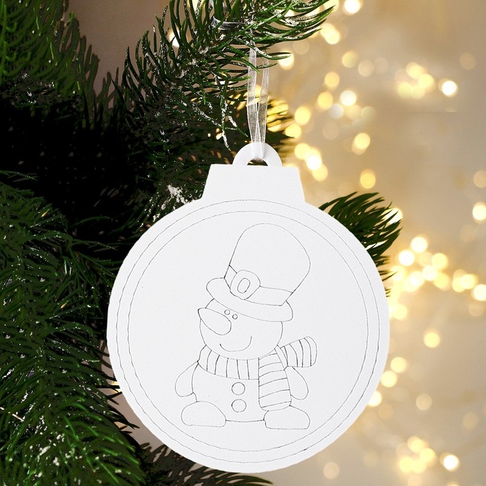 Ёлочное украшение под раскраску «Модник» 4 шт., кисть Ёлочное украшение под раскраску «Модник» 4 шт., кисть