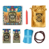 Таро на Хэллоуин «Обучающая колода по методике Райдера — Уэйта» с обновлённым дизайном, 78 карт (6х11 см), мешочек, свеча, четки, 16+ Таро на Хэллоуин «Обучающая колода по методике Райдера — Уэйта» с обновлённым дизайном, 78 карт (6х11 см), мешочек, свеча, четки, 16+