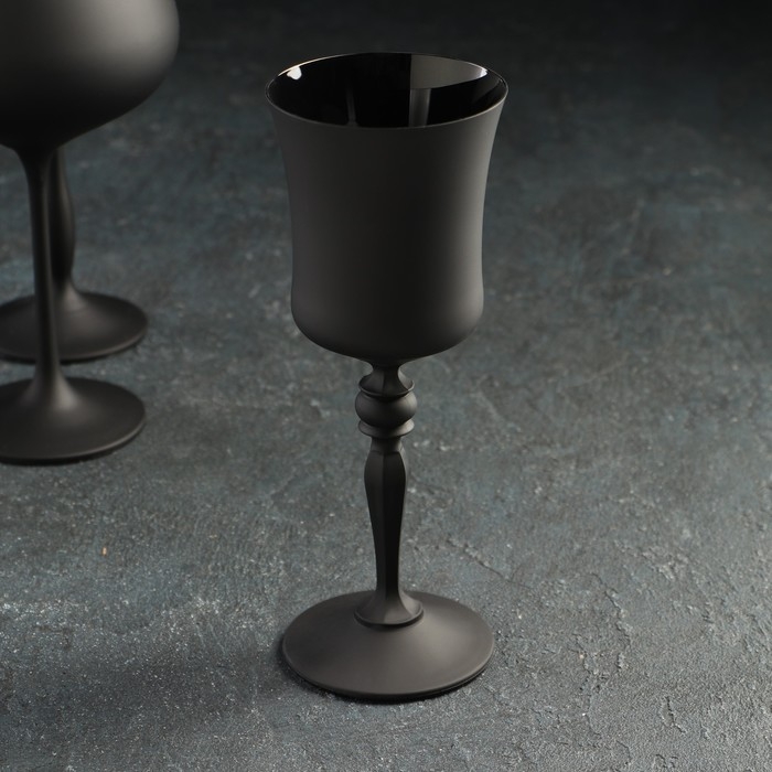 Набор бокалов для вина &laquo;Магнолия&raquo;, 350 мл, цвет чёрный