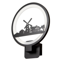 Бра 2496/1 LED 15Вт 4000К черный 24х24х30 см