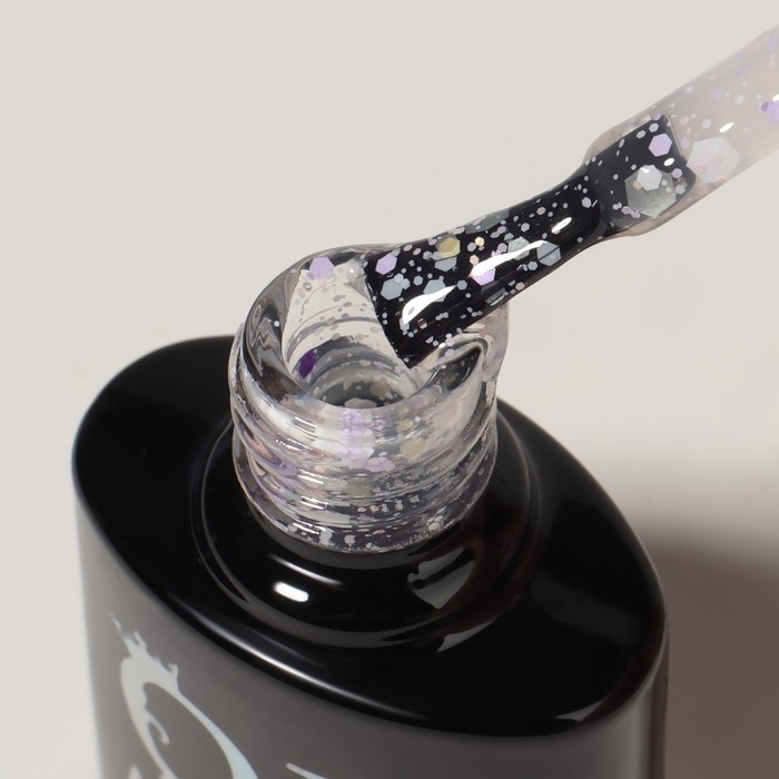 Гель лак для ногтей, &laquo;MILK GLITTER&raquo;, 3-х фазный, 8мл, LED/UV, цвет прозрачный (11)