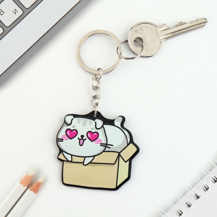 Брелок для ключей акриловый &laquo;Котик&raquo;, 7 х 12,5 см