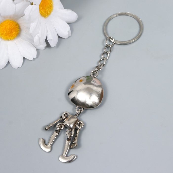 Брелок металл "Скелетик" 1х2,5х6 см