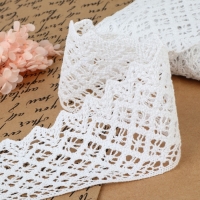 Кружево вязаное, 80 мм × 10 ± 1 м, цвет белый Кружево вязаное, 80 мм × 10 ± 1 м, цвет белый