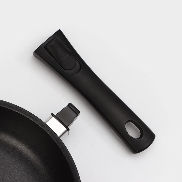 Сковорода «Традиция», d=24 см, съёмная ручка, антипригарное покрытие, цвет чёрный Сковорода «Традиция», d=24 см, съёмная ручка, антипригарное покрытие, цвет чёрный