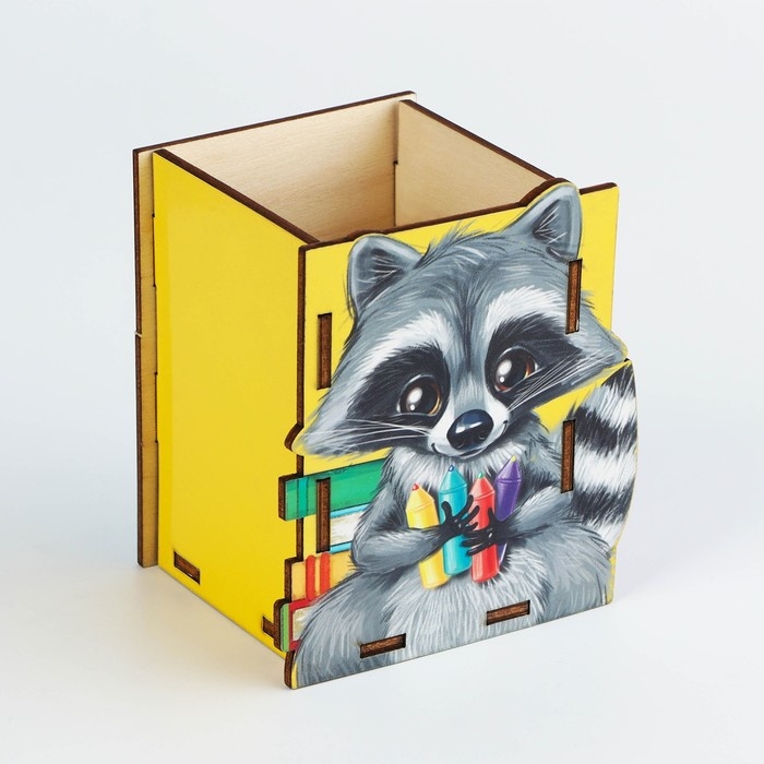 Органайзер для канцелярии &laquo;Милый енотик&raquo;, размер в собранном виде 7.5 х 6.5 х 9.4 см