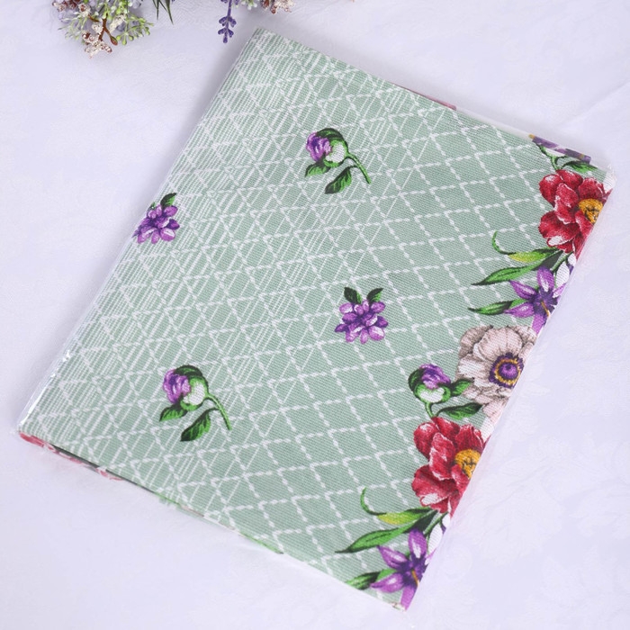 Скатерть - дорожка на стол Анемоны 40х150см, рогожка, хлопок 100%