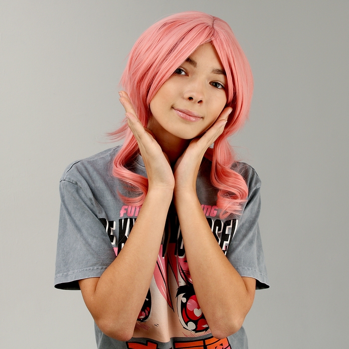 Карнавальный парик &laquo;Аниме&raquo; цвет розовый