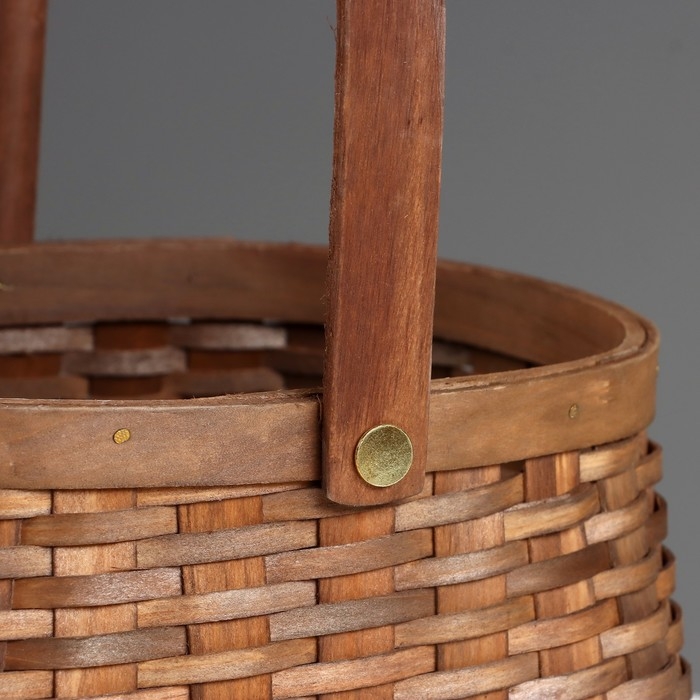 Корзина плетеная (секвойя), 17,5x15x11,5/23,5 см, 1 шт., коричневый