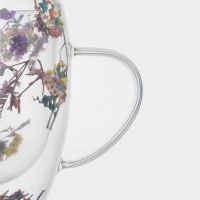 Набор стеклянных кружек с двойными стенками Доляна &laquo;Сухоцвет&raquo;, 350 мл, 12,5&times;9&times;11,7 см, 2 шт