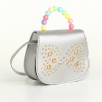 Сумка детская для девочки на клапане &laquo;Выбражулька&raquo;, цвет серебряный