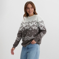 Новый год. Джемпер вязаный KAFTAN Scandinavia размер 52, серый Новый год. Джемпер вязаный KAFTAN Scandinavia размер 52, серый