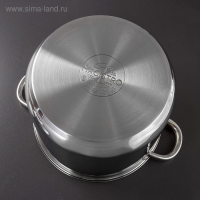 Кастрюля из нержавеющей стали Magistro Grande, 8,9 л, с крышкой, капсульное дно, индукция Кастрюля из нержавеющей стали Magistro Grande, 8,9 л, с крышкой, капсульное дно, индукция