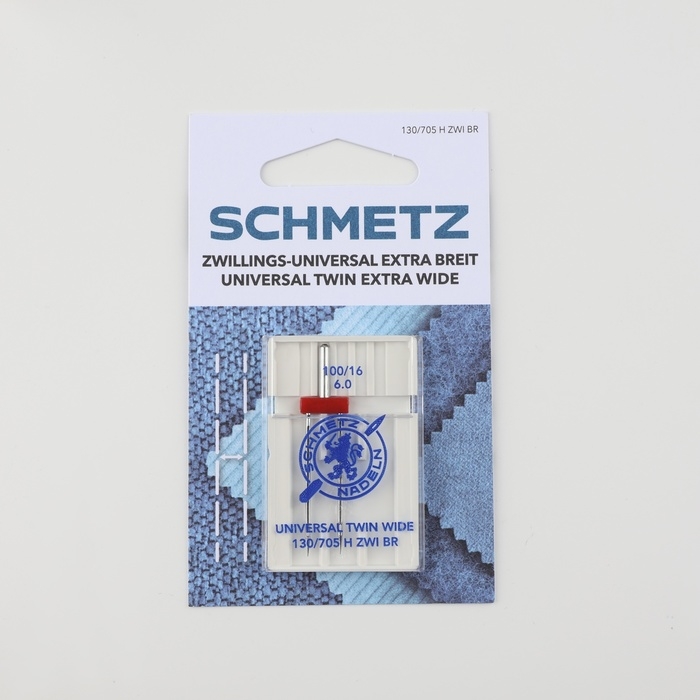 Игла для бытовых швейных машин, двойная, универсальная, №100/6 Игла для бытовых швейных машин, двойная, универсальная, №100/6