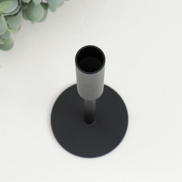 Подсвечник металл на 1 свечу "Симпл" d=2 см чёрный 9х22 см