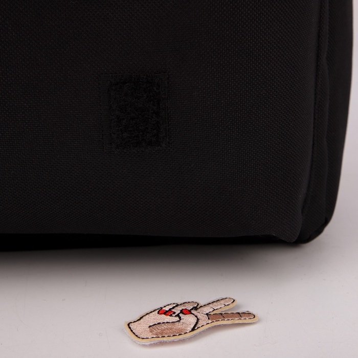 Рюкзак школьный текстильный &laquo;Банан&raquo;, 37 х 33 х 13 см, с липучками, чёрный