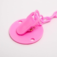 Держатель для соски - пустышки &laquo;Мяу&raquo;, на цепочке, цвет розовый