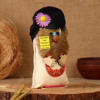 Оберег "Домовой в кепке с подковой", лён, 20 см Оберег "Домовой в кепке с подковой", лён, 20 см