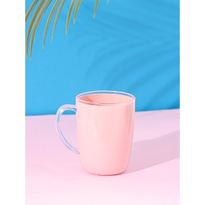 Кружка пластиковая Доляна &laquo;Нежность&raquo;, 350 мл, цвет розовый