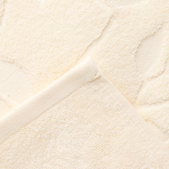 Полотенце махровое жаккардовое LoveLife Flowers 50х90 см, цвет молочный, 100% хл, 500 гр/м2