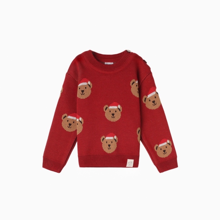 Джемпер вязаный Крошка Я Джемпер вязаный Крошка Я "Новогодние медвежата" рост 80-86 см