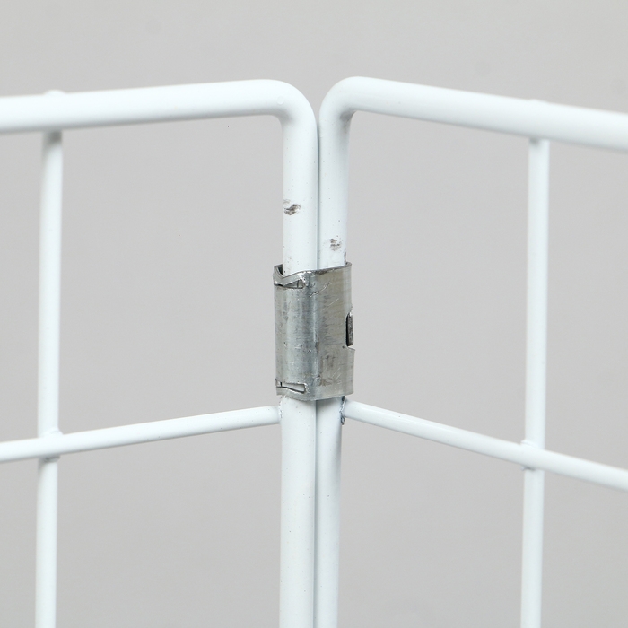 Корзина-накопитель складная, на колесах, 1 полка, 60&times;60&times;80 см, цвет белый