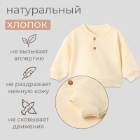 Толстовка детская MINAKU: Basic Line BABY, цвет молочный, рост 86-92 Толстовка детская MINAKU: Basic Line BABY, цвет молочный, рост 86-92