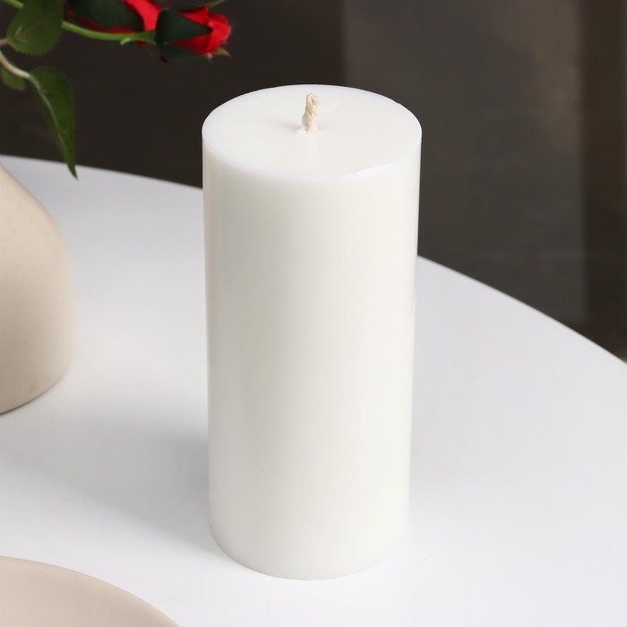 Свеча-цилиндр гладкая, 7х15см, белая, 24 ч Свеча-цилиндр гладкая, 7х15см, белая, 24 ч
