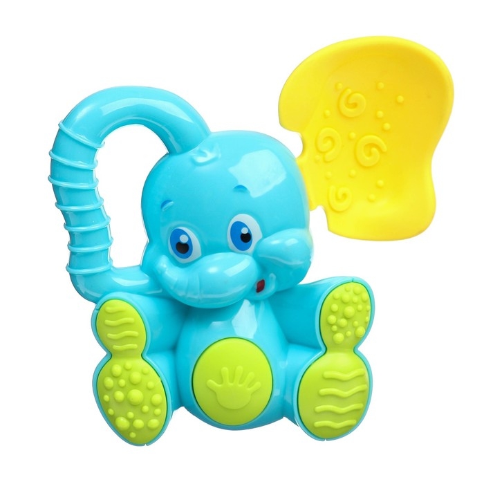 Погремушка - пищалка &laquo;Слоник&raquo;, с эластичными элементами, цвет МИКС, Крошка Я