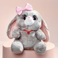 Мягкая игрушка &laquo;Зайка Ла-Пу-Ля в платье с повязкой бант&raquo;, цвет серый, 20 см